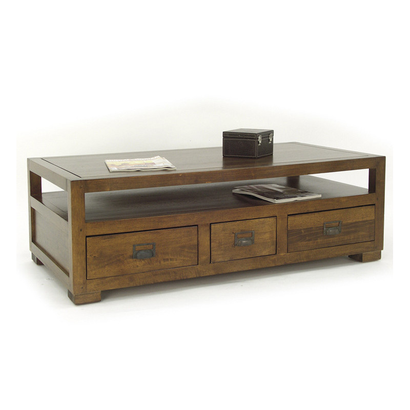 Low Table 3 Drawers Open From Both Sides