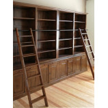 Sets of 2 attached bookshelves with ladder MO9084