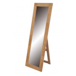 Mirror with wooden frame in rubber wood