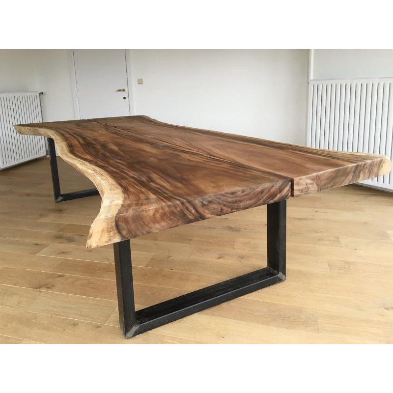 Large dining table with iron legs