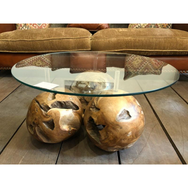 BILLY Coffee table 3 balls Color teaknatural Material teak Dimension