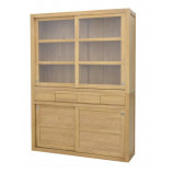 Display cabinet with 4 sliding doors & 4 drawers