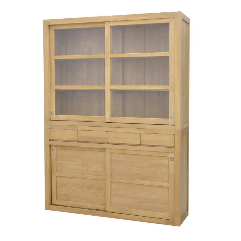 Display cabinet with 4 sliding doors & 4 drawers