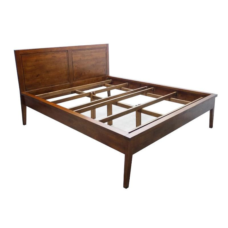 Elegant bed with thin frame and 2 panels bedhead