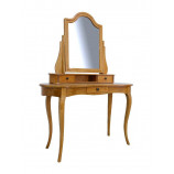 Rounded dressing table with curved legs & 3 drawers