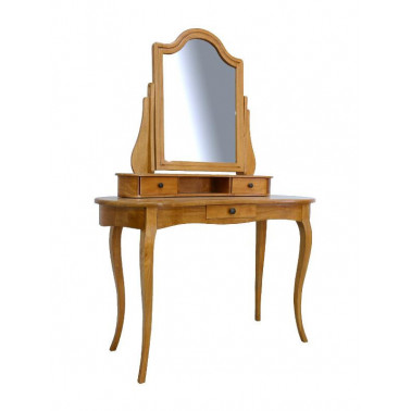 Rounded dressing table with curved legs & 3 drawers