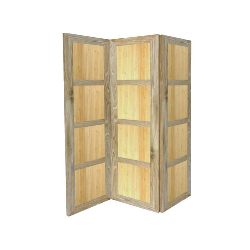 Reclaimed teak and bamboo room divider   3 panels