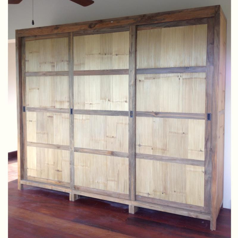 Custom wardrobe in recycled old teak wood