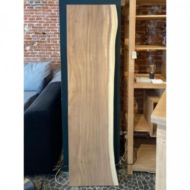 Acacia slab natural (curved) side and cut straight one side