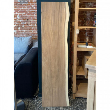 Acacia slab natural (curved) side and cut straight one side