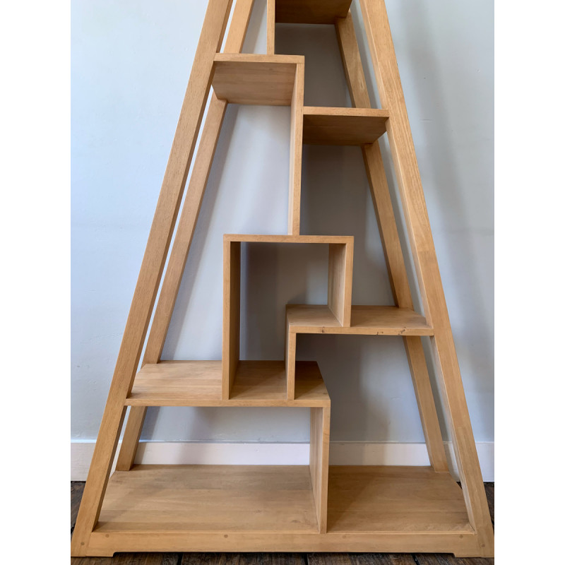 Triangular bookshelf Color heveanaturalHUV Material hevea Dimension