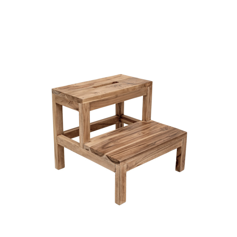 Petit escabeau Couleur teak#natural Matière teck Dimension 40x36x40