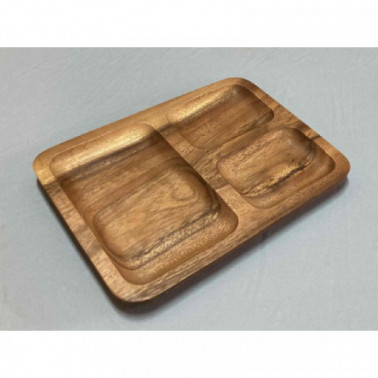 Rectangular plate 3 compartments