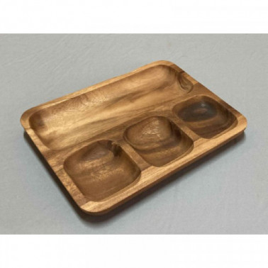 Rectangular plate 4 compartments