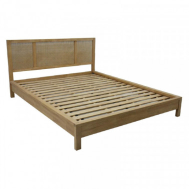 Bed  with rattan bedhead | Collection Flores