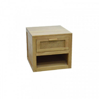 Side table 1 drawer with rattan | Collection Flores