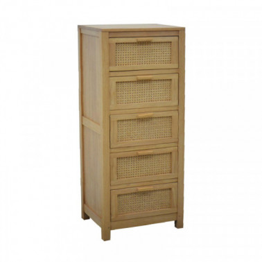 Tower 5 drawers with rattan | Collection Flores