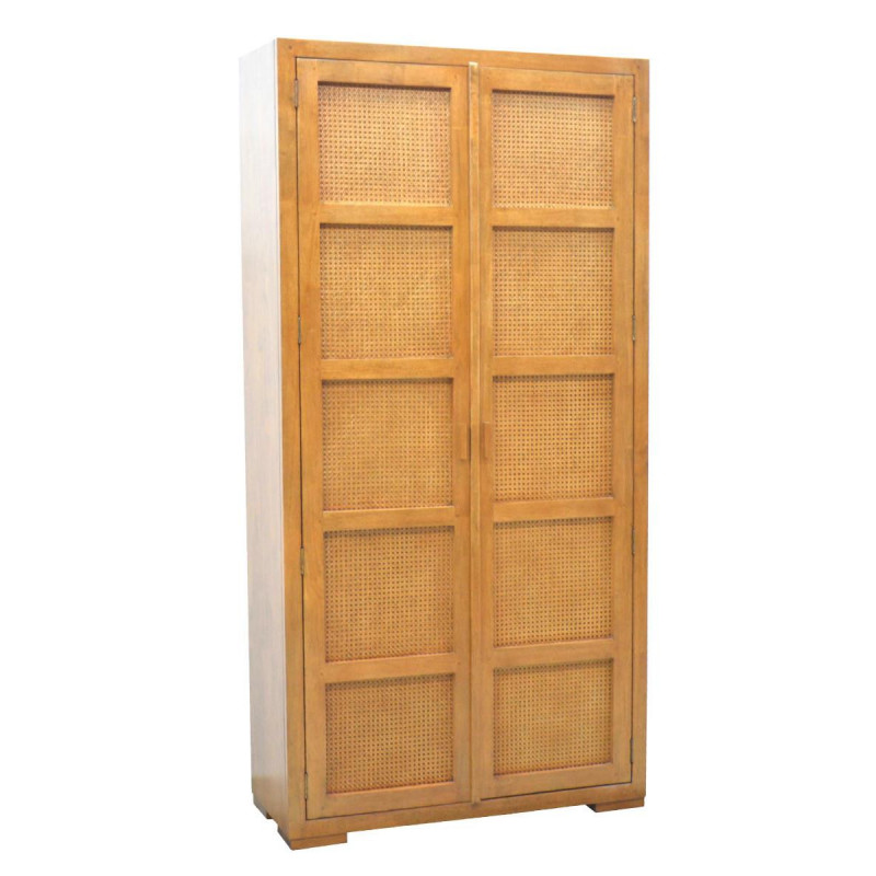 Armoire 2 doors with rattan | Collection Flores