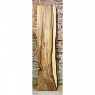 Acacia slab natural (curved) side and cut straight one side