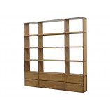 DELPAL II | Bookshelf in hevea wood and steel
