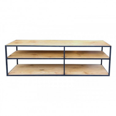 Console / shelving in metal & oak