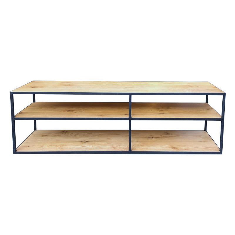 Console / shelving in metal & oak