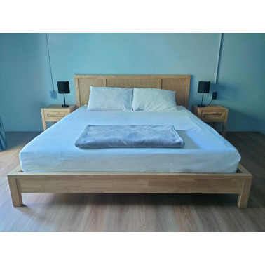 Bed met rotan hoofdeinde |...