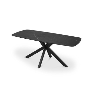 NAPOLI | Oval dining table with black stone top