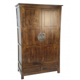 Chinese style wardrobe in solid hevea wood