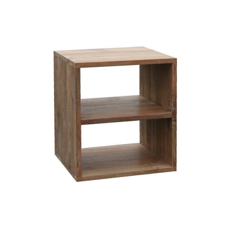 Uitwerpselen Karu Naar 03111 | Kubus bijzettafel Kleur teak#natural Materiaal teak Dimensie  50x57.5x50