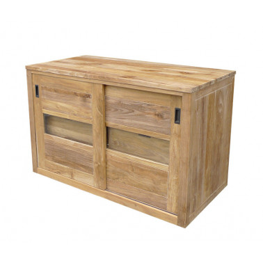 Elke week elleboog speelgoed Kast voor badkamer, 2 deuren en 2 lades Kleur teak#natural Materiaal teak  Dimensie 120x80x60