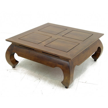 Opium coffee table in solid hevea wood