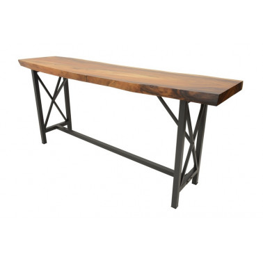 Table de bar tranche acacia