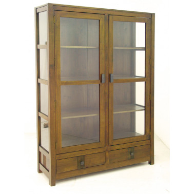 Bookcase with 2 glazed doors & 2 drawers