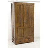 Wardrobe with carved stripe pattern