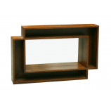 mirror & hevea frame with shelving