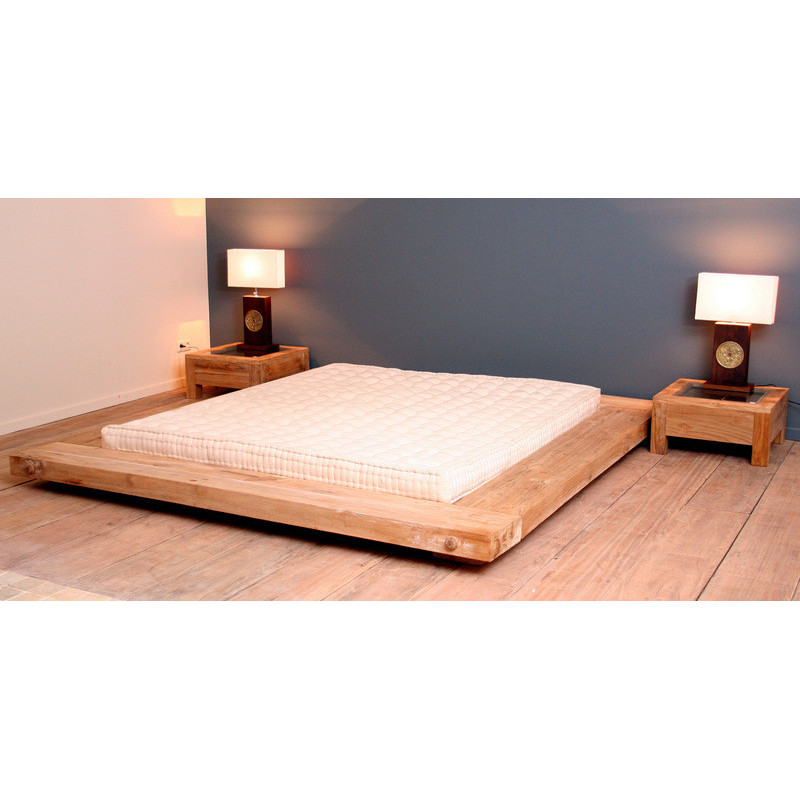 Bed QUYUH Kleur teak#natural Materiaal teak Dimensie