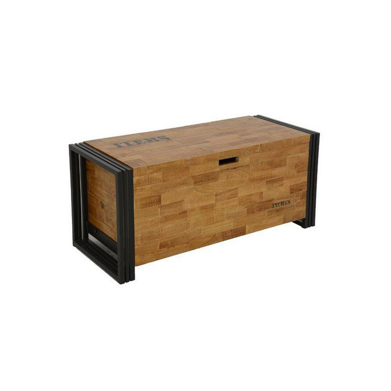 chest in solid wood and metal
