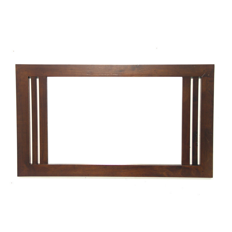 Mirror & solid wooden frame in hevea wood